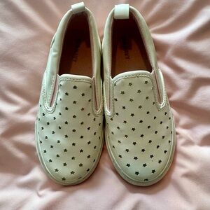 Old Navy Girls White Star Slip-On Kids Shoes